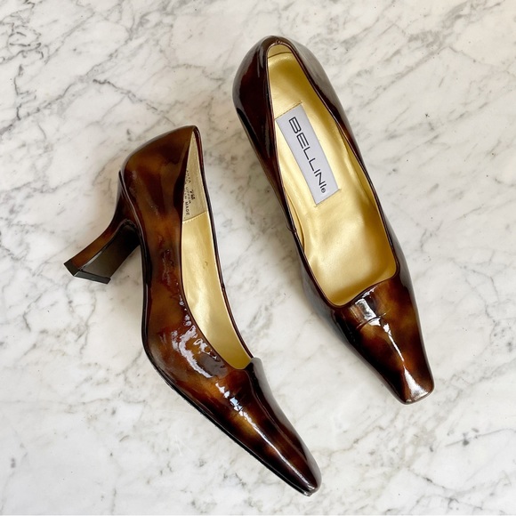 Vintage Shoes - SOLD :: Vintage 90s Tortoise Shell Square Toe Pumps
